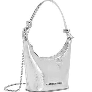 Charles & Keith Silver Mini Hobo Bag